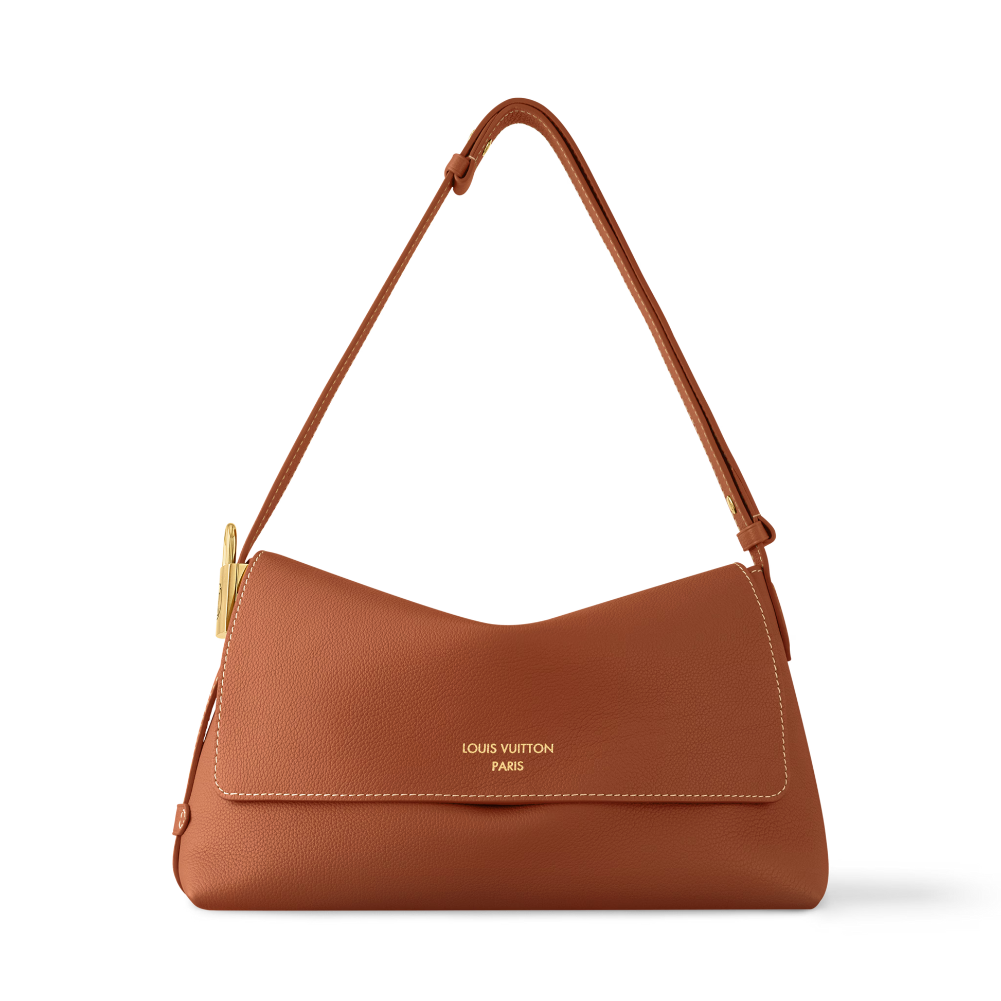 Women's Low Key Messenger Cognac Calfskin Leather Flap Bag M13151