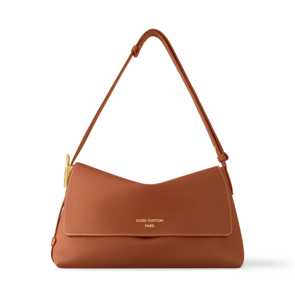Women's Low Key Messenger Cognac Calfskin Leather Flap Bag M13151