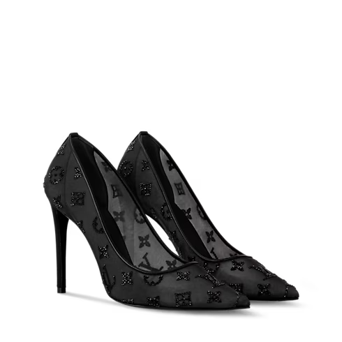 Women's Gala Pump Black Mesh/Strass 1AIBX6