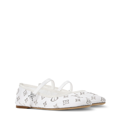 Women's Romy Flat Ballerina Mesh Rhinestone Monogram Ballet Pump 1AK3O8