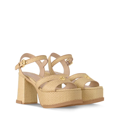 Women's Maya Heeled Platform Sandal Natural Raffia 1AHNPG