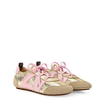 Women's LV Sneakerina Metallic Cracked Lambskin Sneaker 1AJKB4