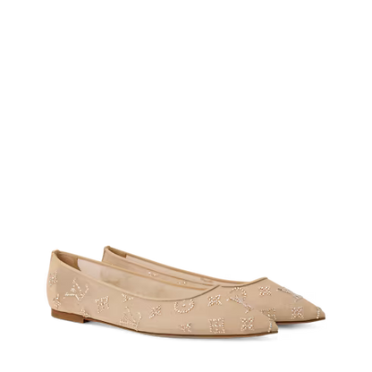 Women's Gala Flat Ballerina Black Mesh/Strass 1AIDR8