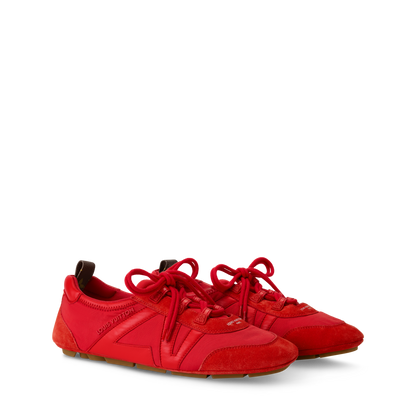 Women's LV Sneakerina Red Technical Nylon & Suede Calf Leather Sneaker 1AJPC5