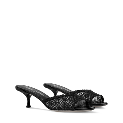 Women's 6 AM Monogram Embroidered Kitten Heel Mule 1AK20D