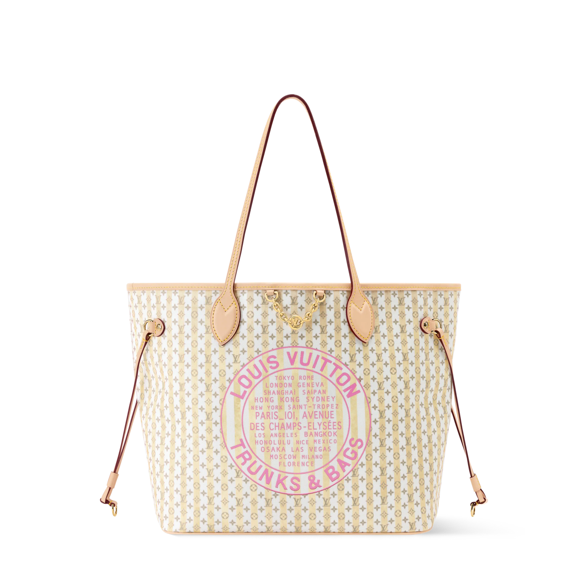 Women's Neverfull MM Banana Monogram Coated Canvas Tote Bag M28457