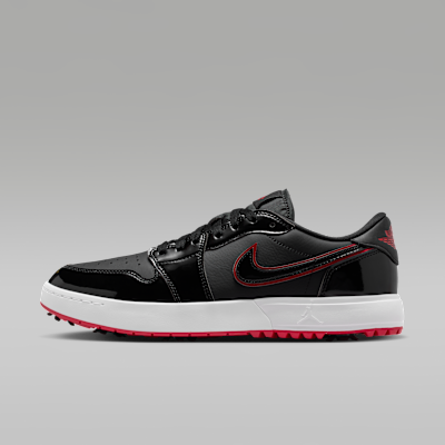Jordan Air 1 Low G Spiked Men's Golf Shoes Black White Varsity Red