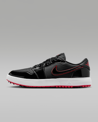 Jordan Air 1 Low G Spiked Men's Golf Shoes Black White Varsity Red