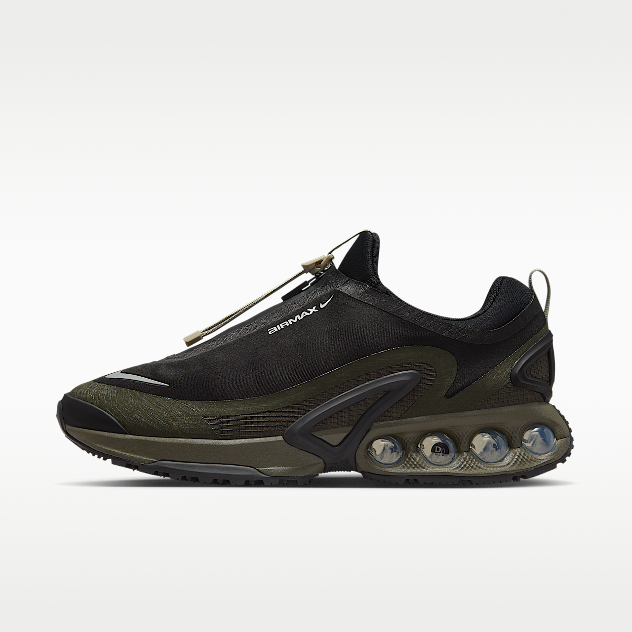 Air Max Dn Roam Men's Shoes Water-Repellent Black/Cargo Khaki/Stone/Metallic Silver
