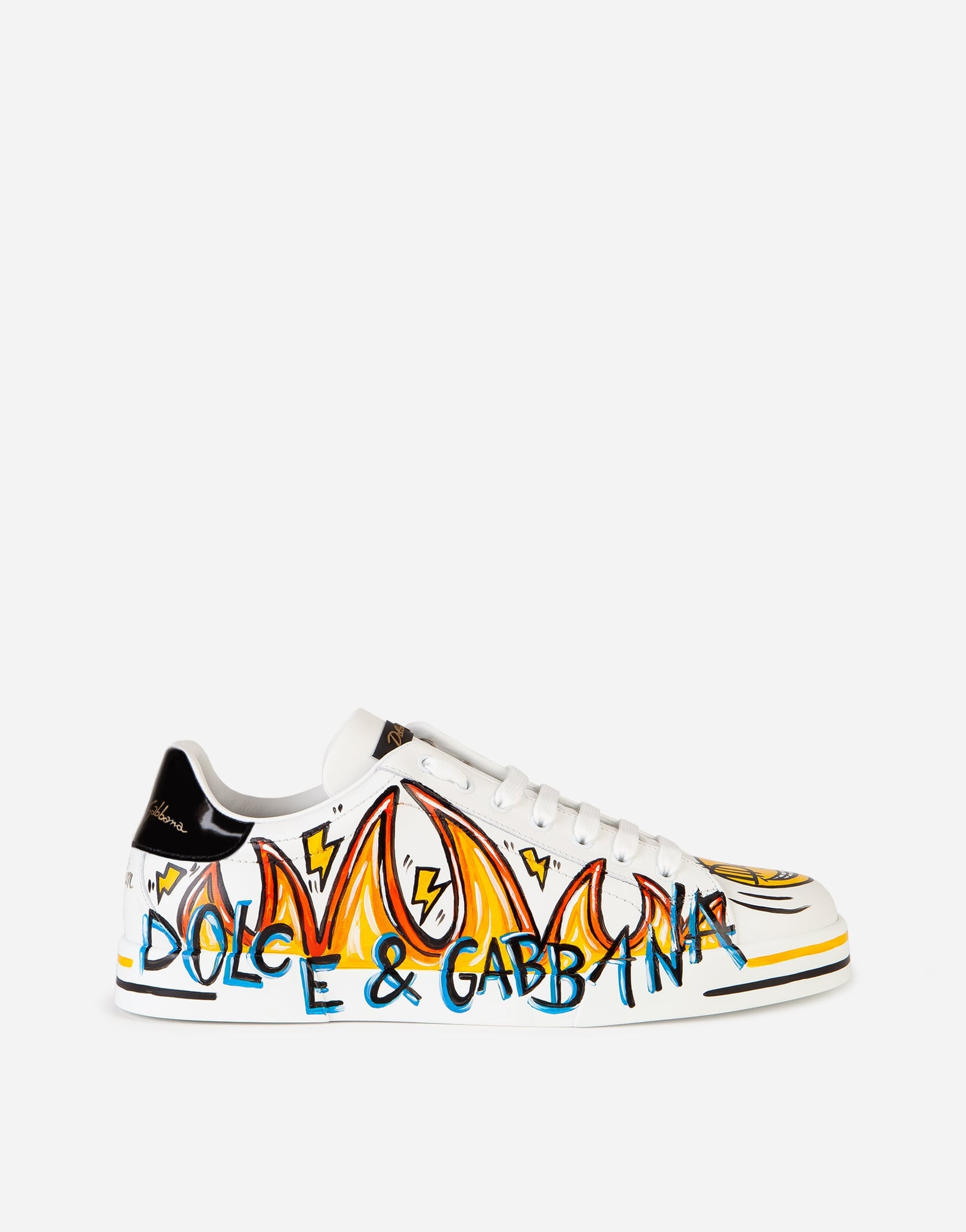 DGLimited Portofino Men's Hand-Painted Calfskin Sneakers White