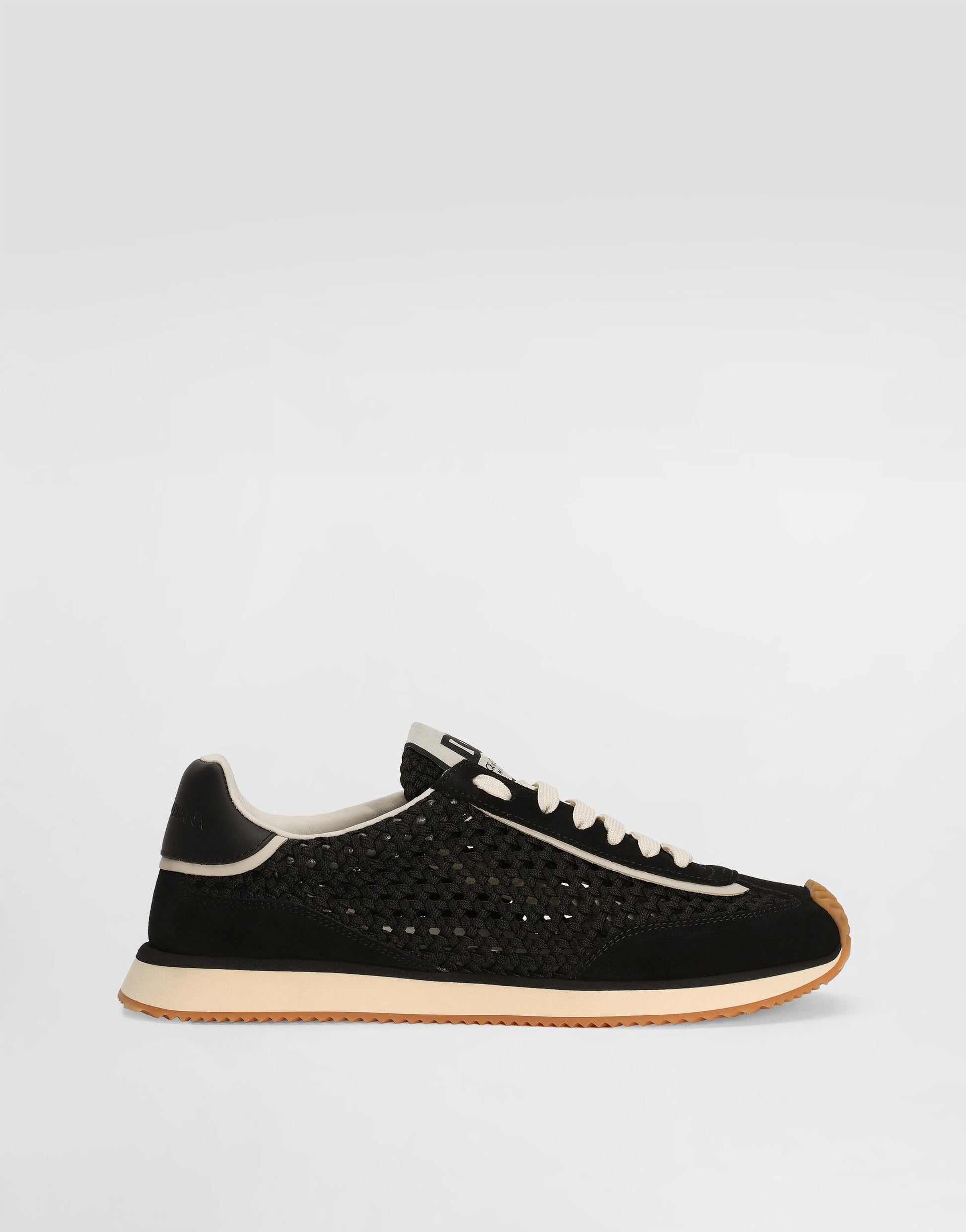 Men's DG Cushion Mixed-Material Italian Sneakers Black