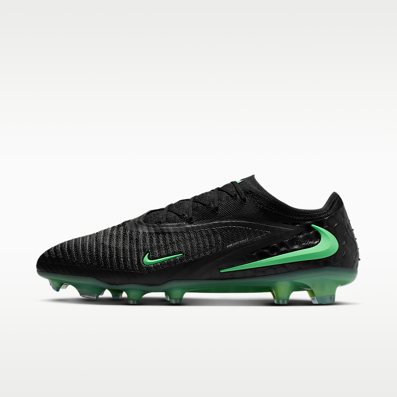 Phantom 6 Low Elite Firm-Ground Soccer Cleats Black/Black/Illusion Green