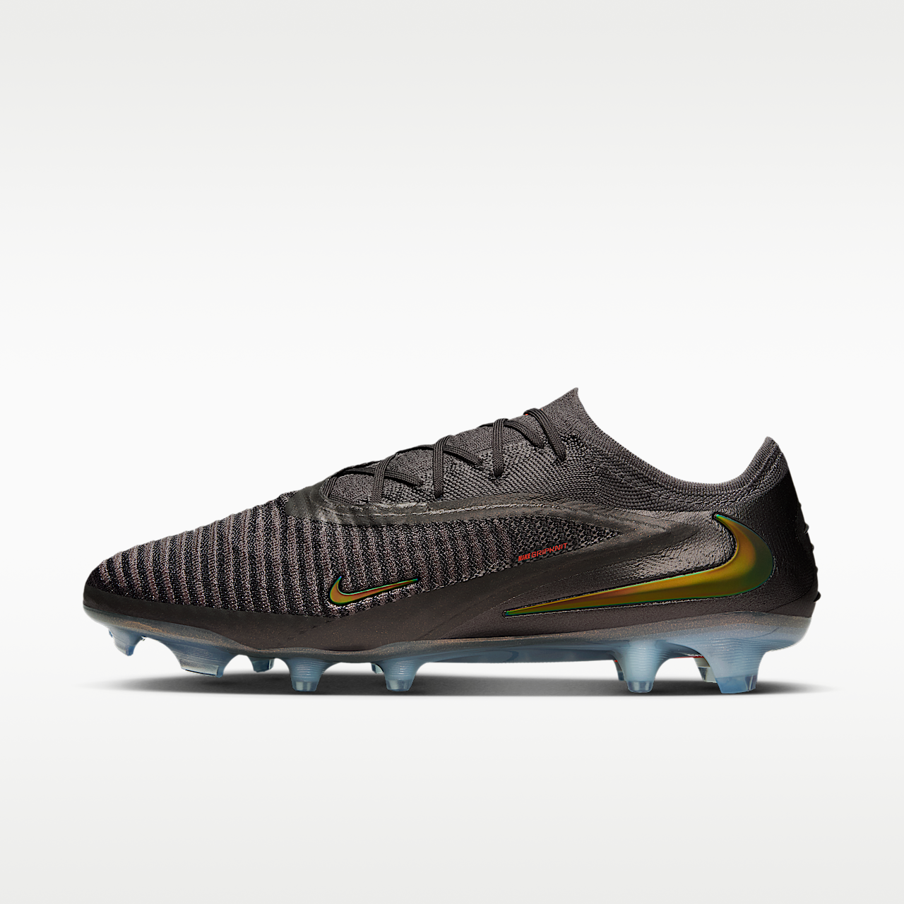Phantom 6 Low Elite LV8 Firm-Ground Soccer Cleats Gripknit Medium Ash/Black/Gold Amber