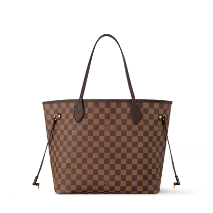 Women's Neverfull MM Damier Ebene Rose Ballerine Tote Bag