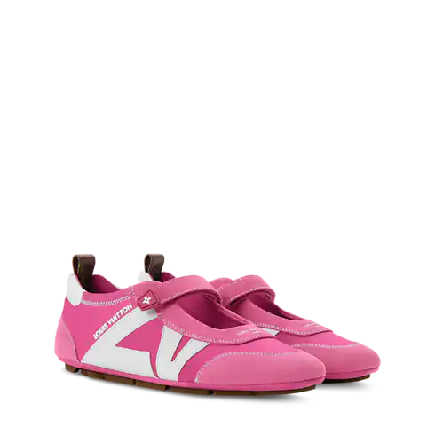 Women's LV Sneakerina Pink Technical Satin Mary Jane Sneaker 1AJOZK