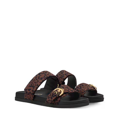 Women's Bom Dia Comfort Mule Monogram Leopard Canvas 1AJNJC