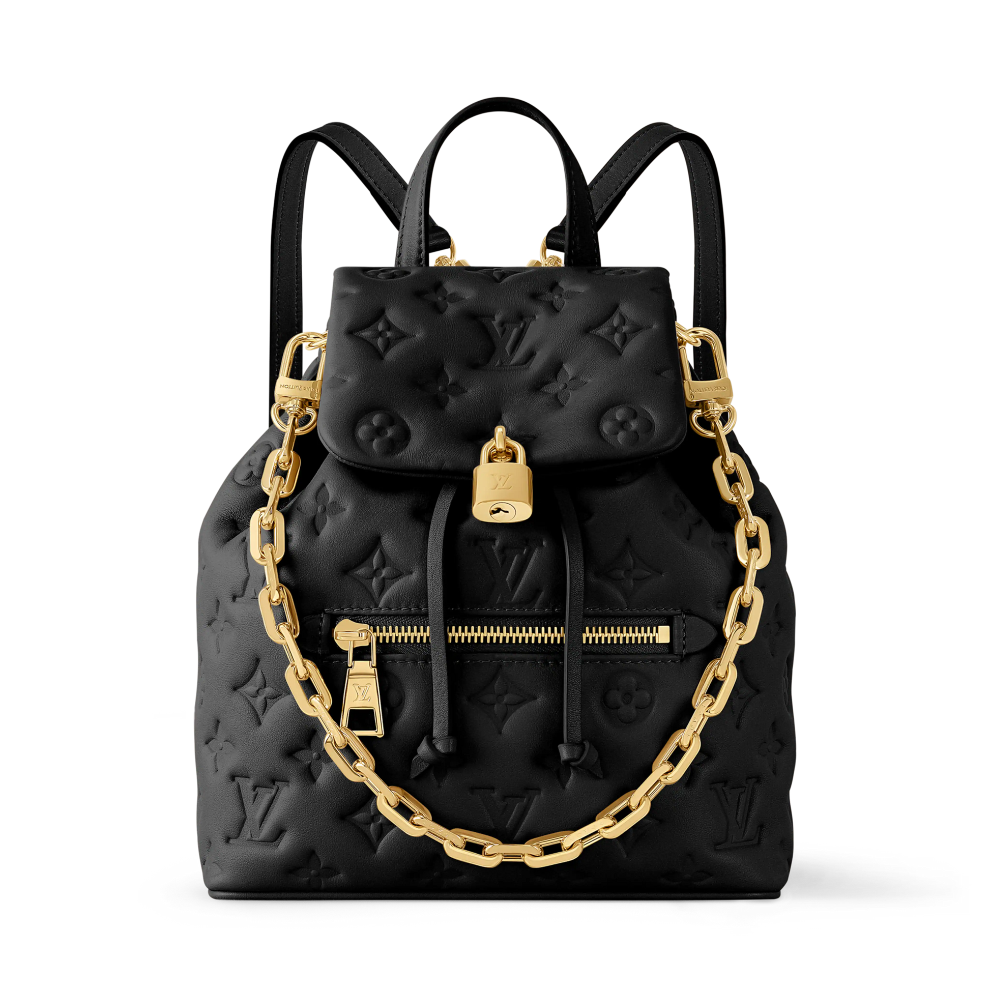 Women's Coussin Backpack PM Monogram Embossed Lambskin Leather Backpack M13358