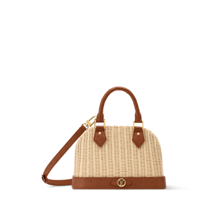 Women's Alma BB Off White Wicker Karung Leather Handbag