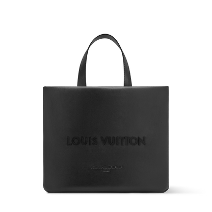 Men's Mini Shopper Tote Monogram Calf Leather Safran Yellow