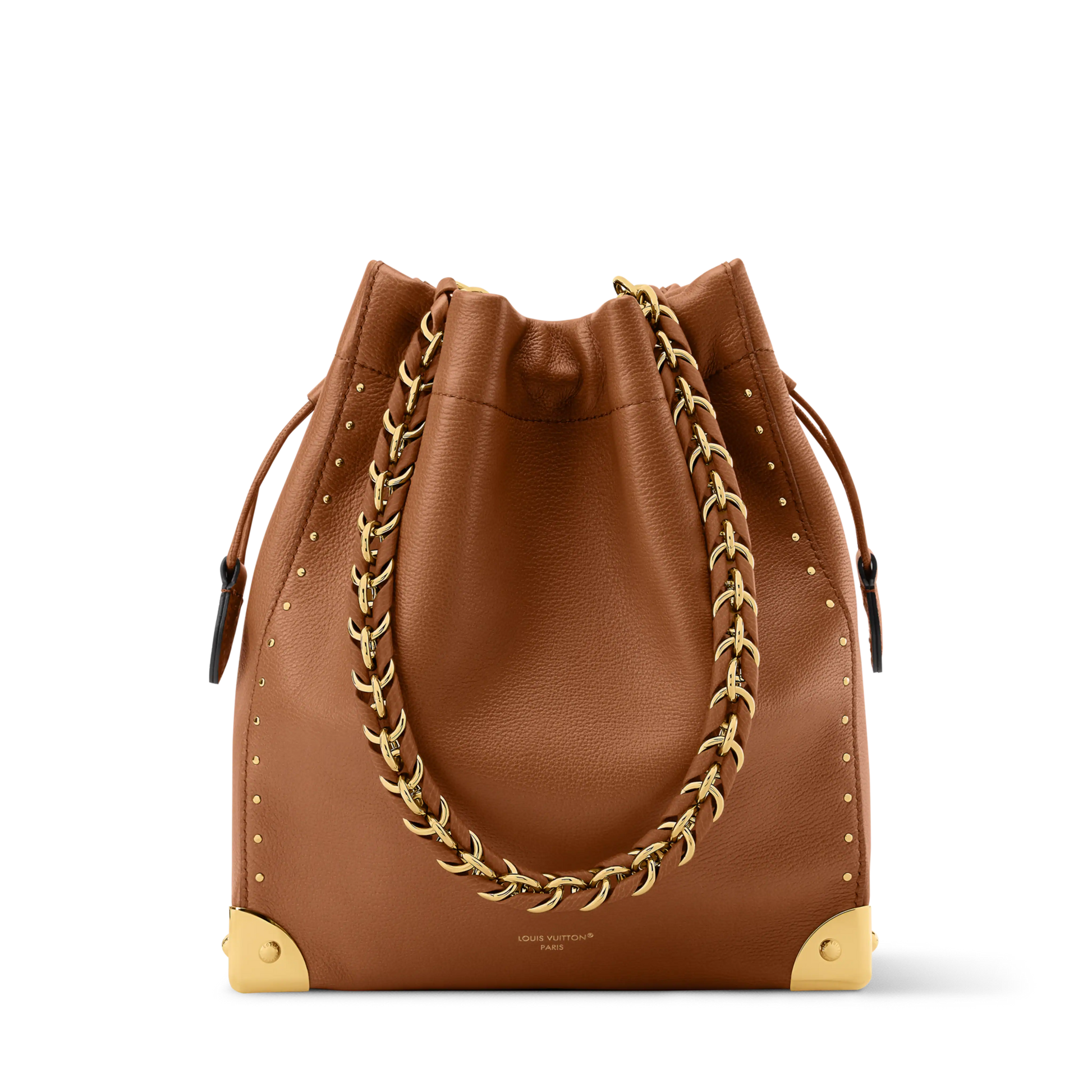 Women's Noé Trunk Tan Calfskin Leather Bucket Bag M29131