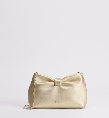 Women's Small Bow Bag With Mekong Laminated Lambskin And Chain Strap