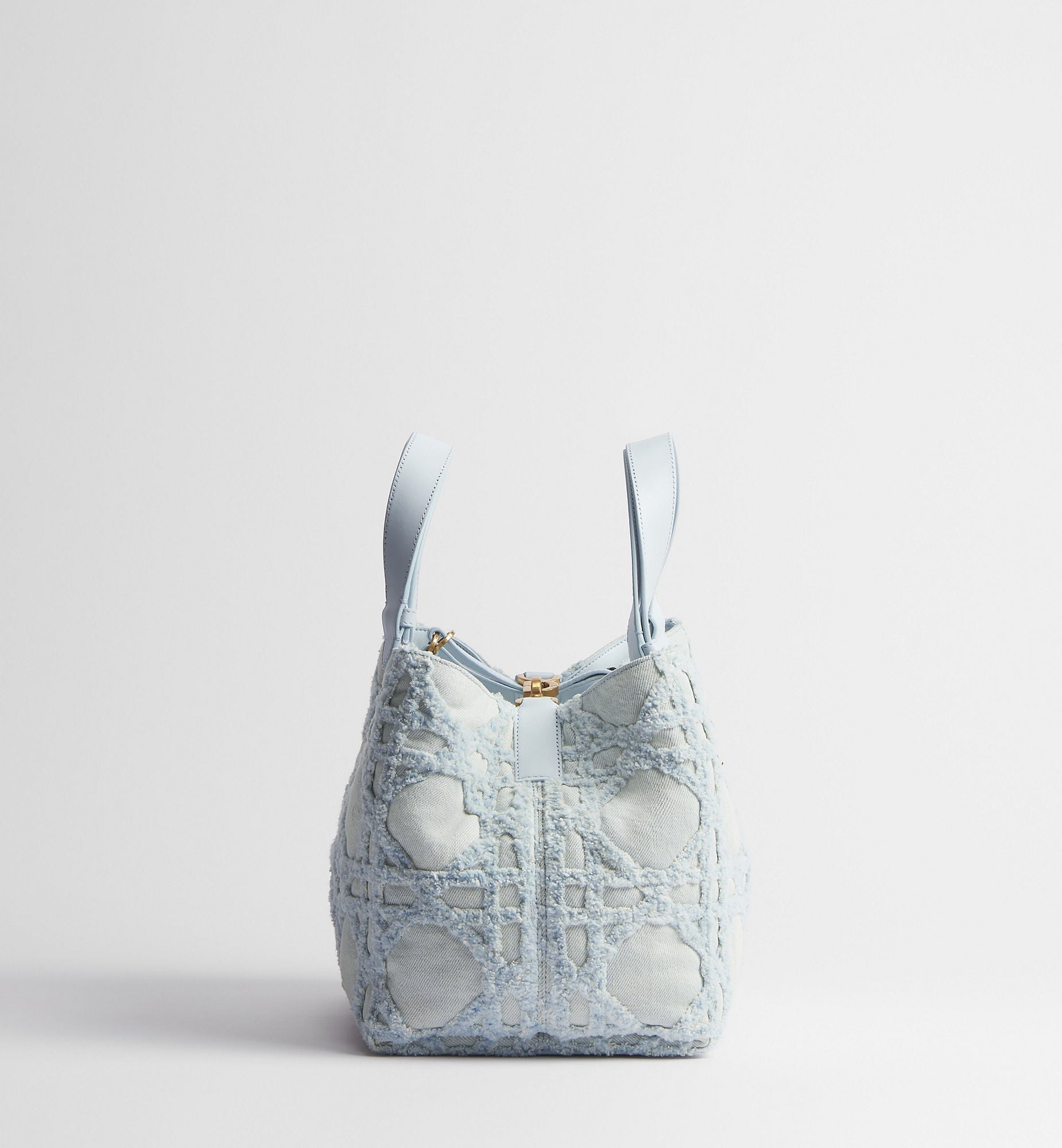 Women's Medium Toujours Bag With Blue Cannage Denim And Strap