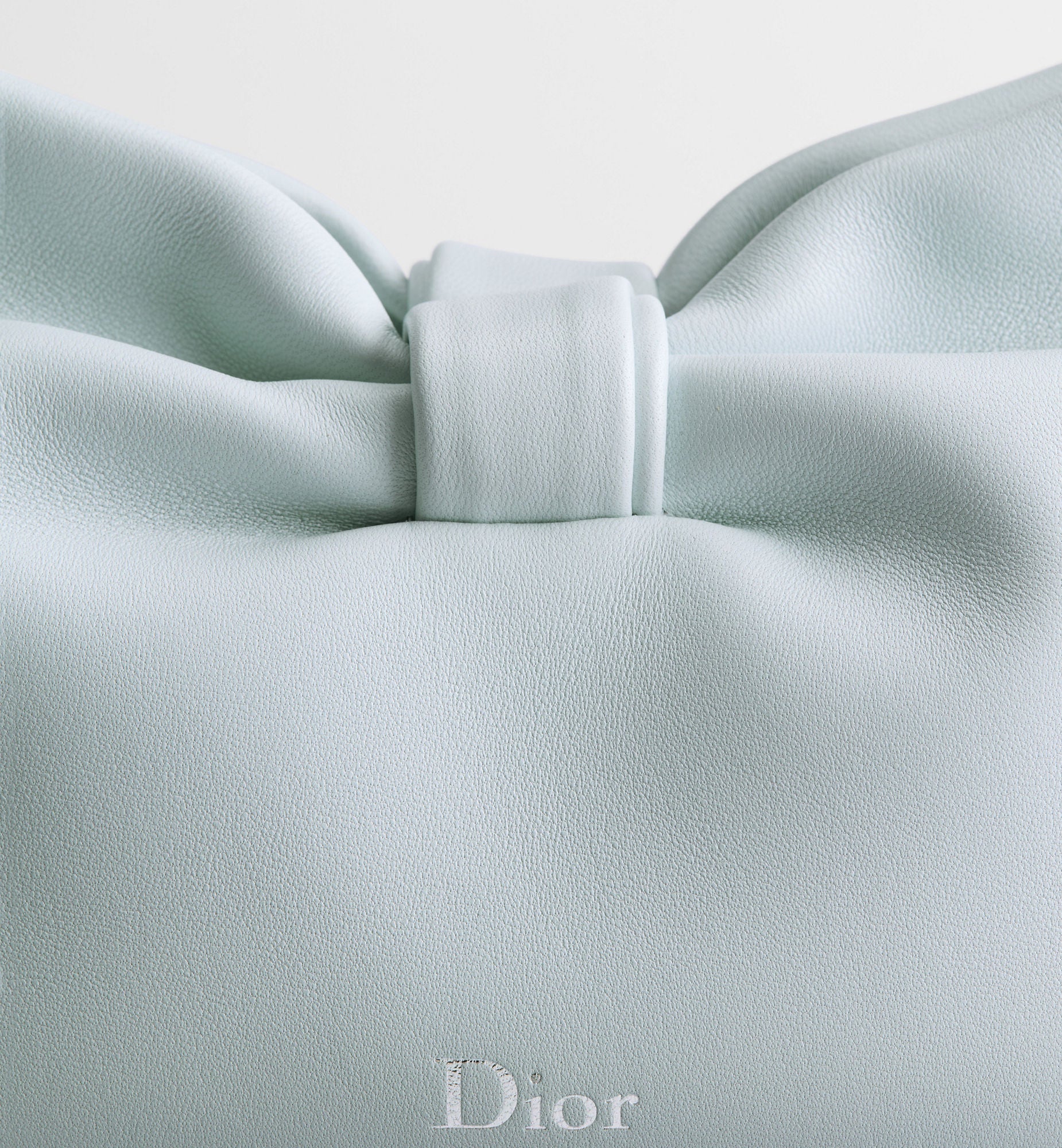 Women's Small Bow Bag With Ice Blue Lambskin And Chain Strap