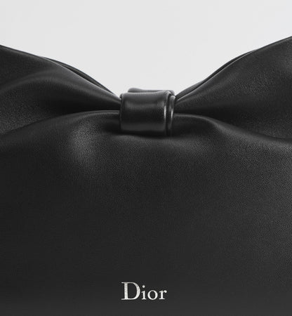 Women's Small Bow Bag With Black Lambskin And Chain Strap