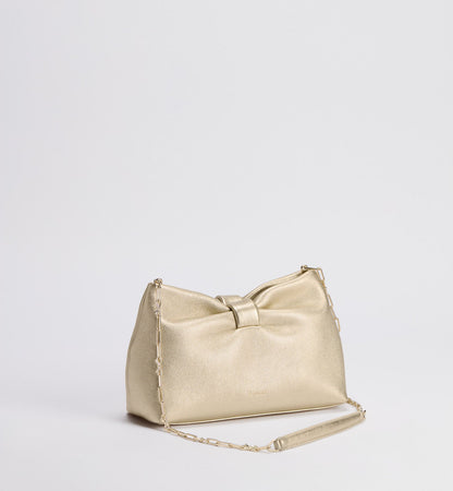 Women's Small Bow Bag With Mekong Laminated Lambskin And Chain Strap