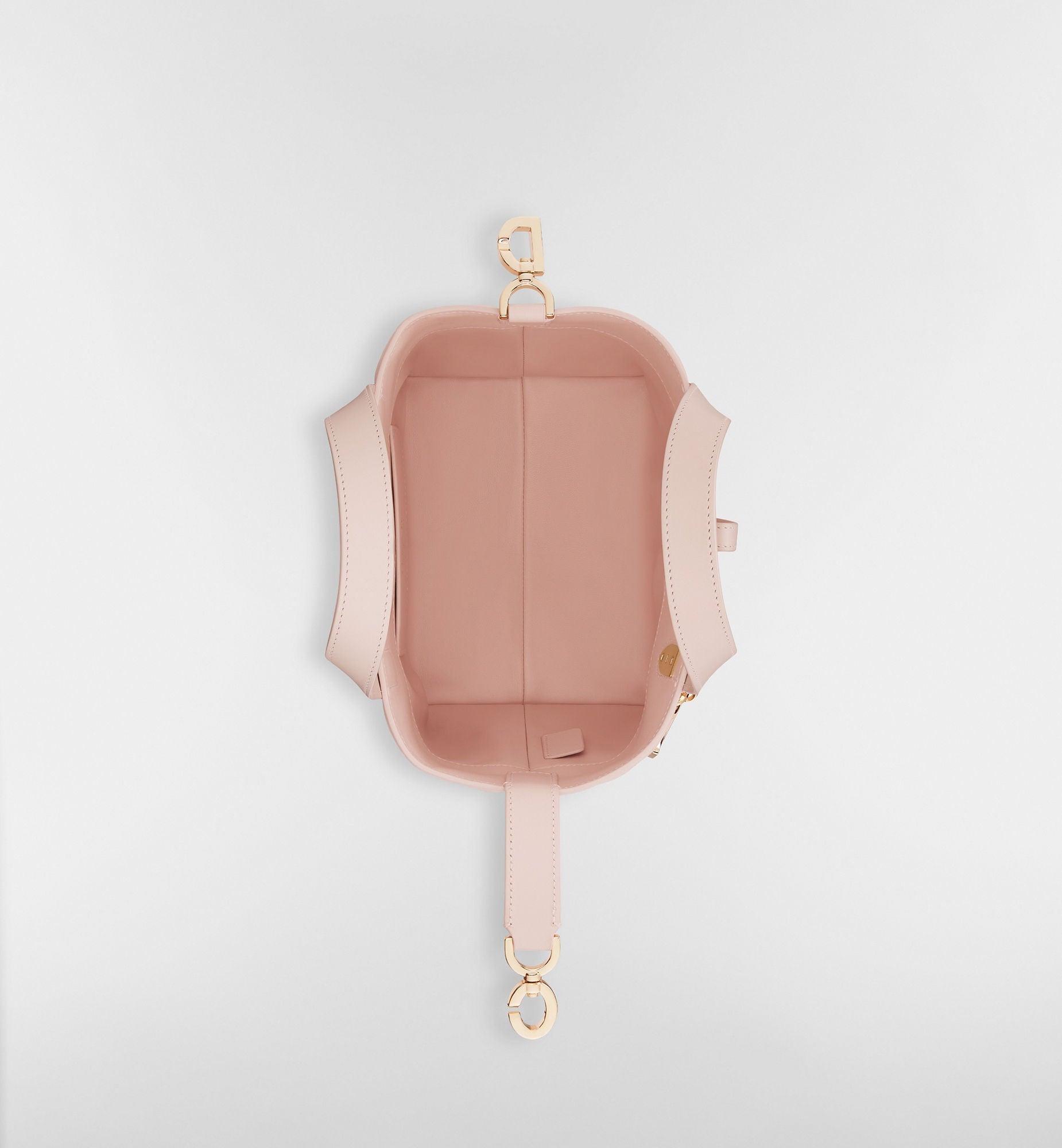 Women's Small Toujours Vertical Tote Bag With Powder Pink Macrocannage Calfskin And Strap