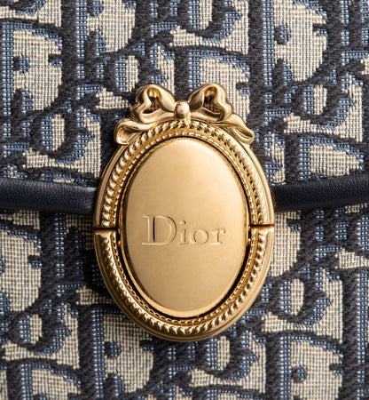 Women's Medium Médaillon Flap Bag With Blue Jacquard And Signature Clasp