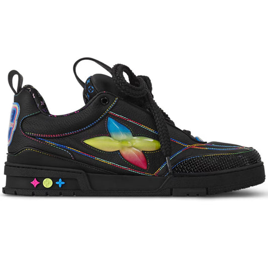 Louis Vuitton LV Skate Sneaker 'Black Rainbow Monogram Flower'