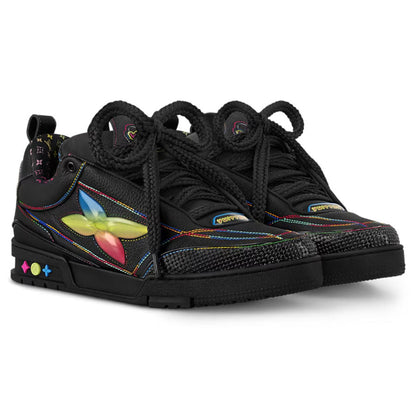 Louis Vuitton LV Skate Sneaker 'Black Rainbow Monogram Flower'