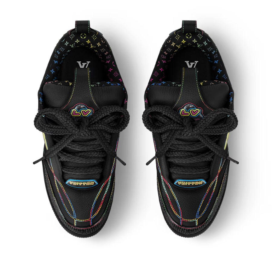 Louis Vuitton LV Skate Sneaker 'Black Rainbow Monogram Flower'