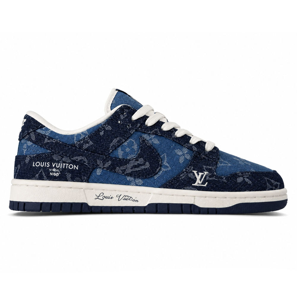 LV x Nike Dunk Low Sneaker Blue Denim