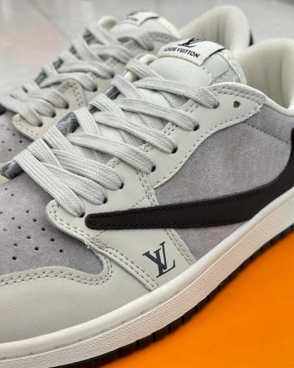 Louis Vuitton x Nike Air Jordan 1 Low "Shadow Grey Suede" (Custom)