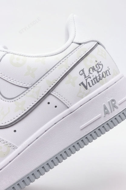 Louis Vuitton x Nike Air Force 1 Monogram Grey Frost Edition (Custom)
