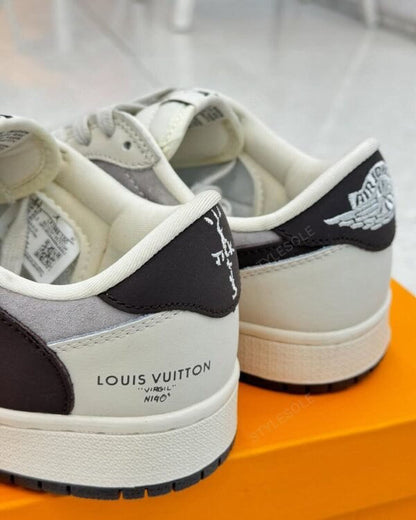 Louis Vuitton x Nike Air Jordan 1 Low "Shadow Grey Suede" (Custom)