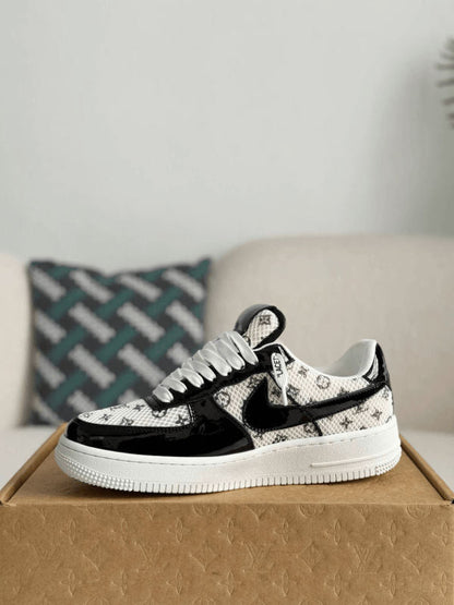 LV x Nike Air Force 1 Black White Monogram Sneaker