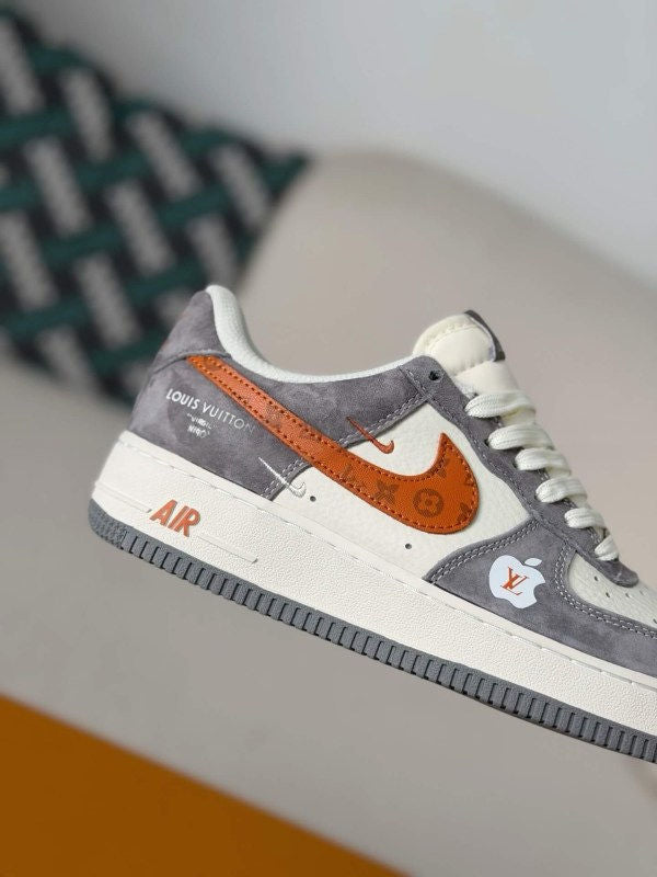 LV x Nike Air Force 1 Low "Grey Monogram Orange Swoosh"