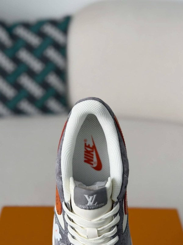 LV x Nike Air Force 1 Low "Grey Monogram Orange Swoosh"