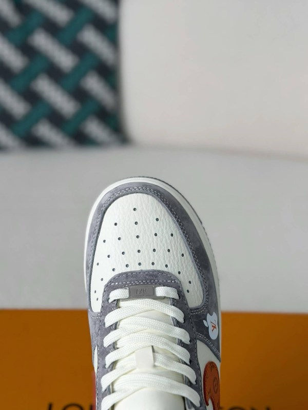 LV x Nike Air Force 1 Low "Grey Monogram Orange Swoosh"