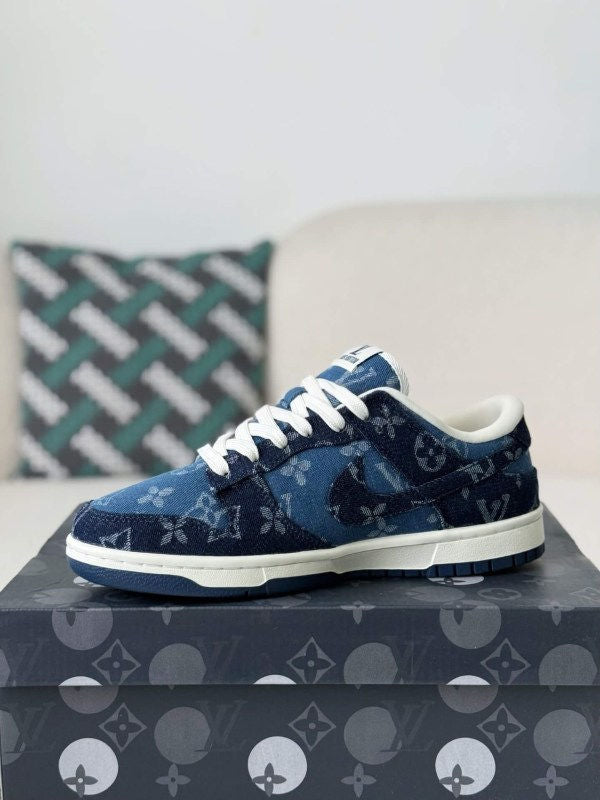 LV x Nike Dunk Low Sneaker Blue Denim