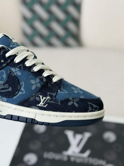 LV x Nike Dunk Low Sneaker Blue Denim