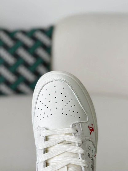 LV x Nike Dunk Low "Nike By You" Custom Sneaker Red White