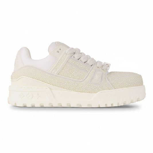 LV Maxi Trainers with Swarovski Crystals White