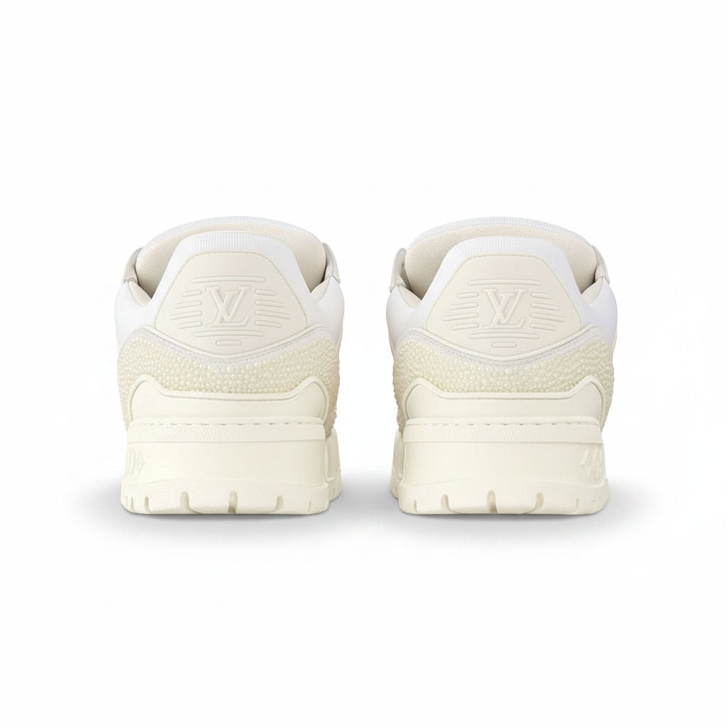 LV Maxi Trainers with Swarovski Crystals White