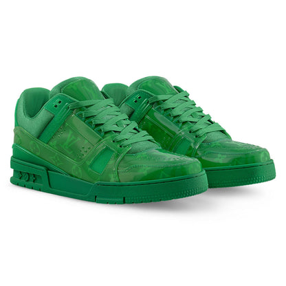 LV Trainers Monogram-Printed Translucent PVC Green