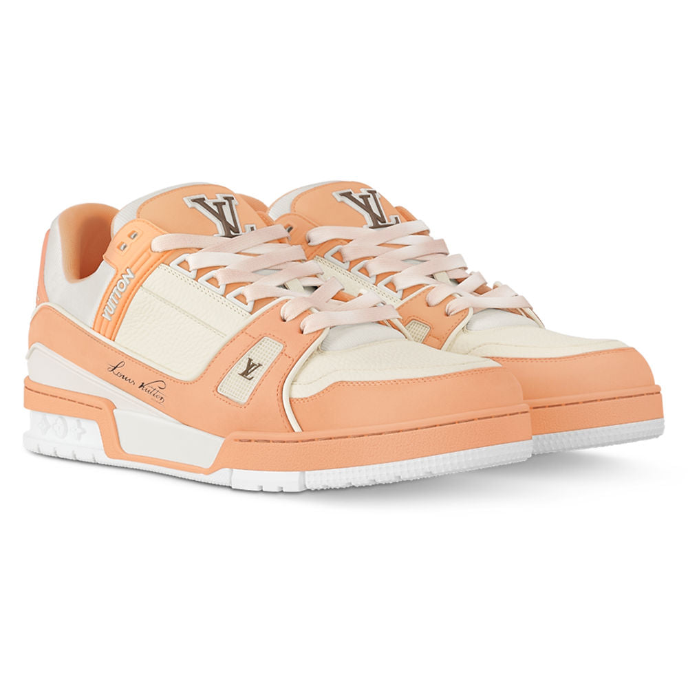 LV Trainers Nubuck & Grained Calf Leather Orange