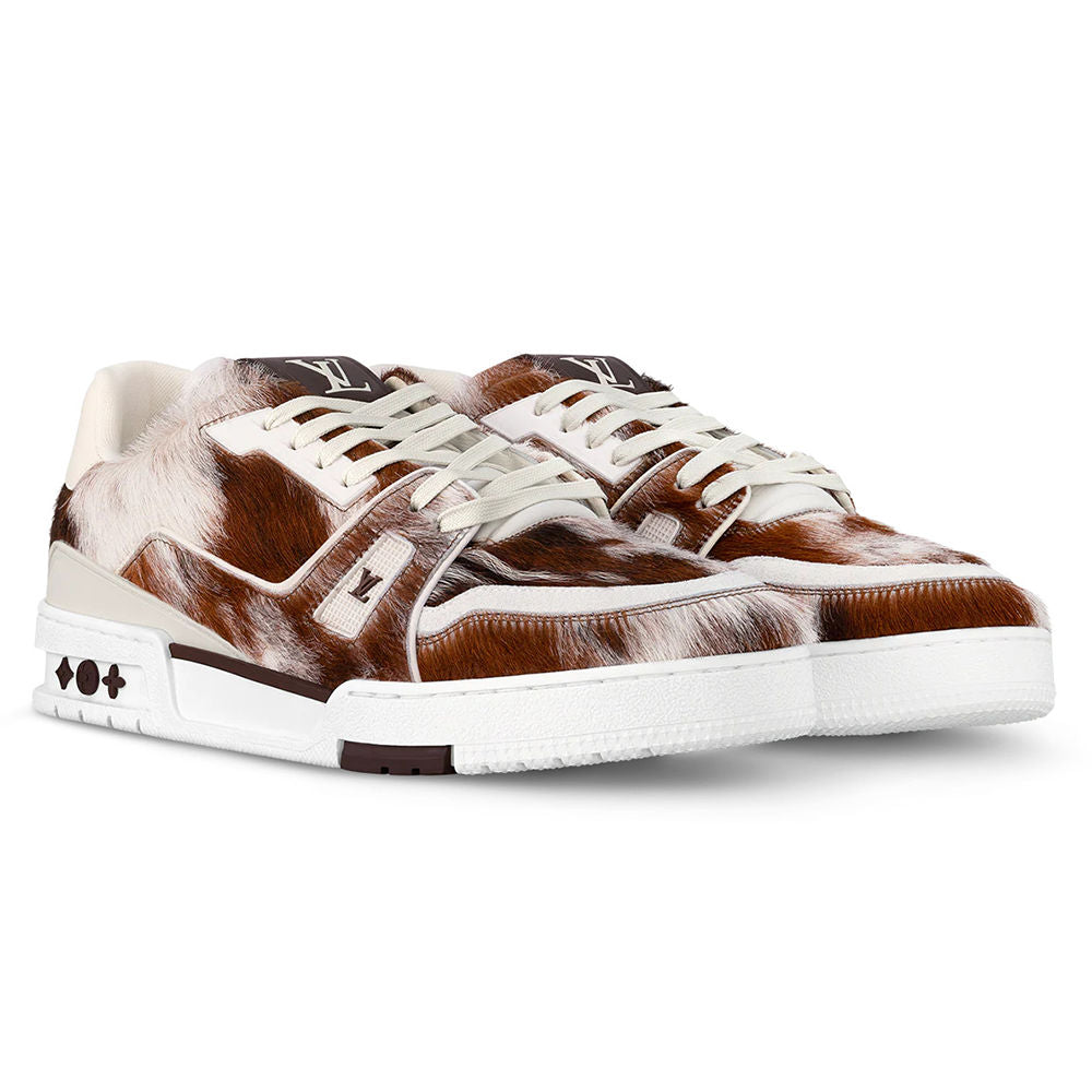 LV Trainers Pony-Style Calf Leather Brown